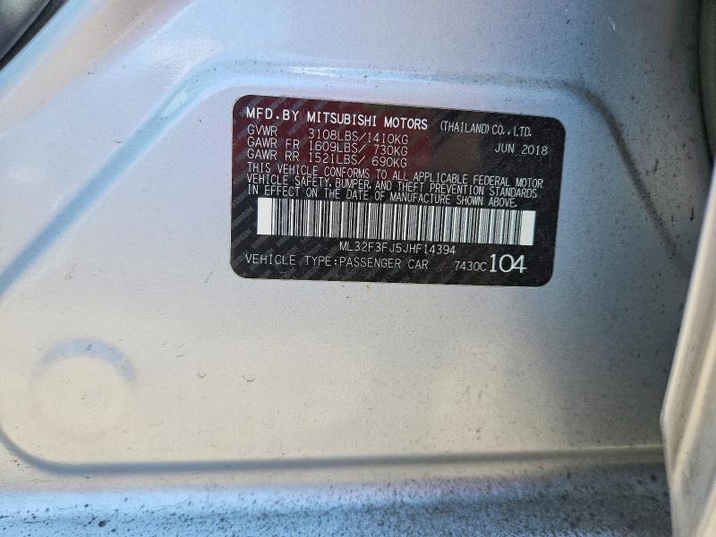 Aukcja sprzedaży 2018 Mitsubishi Mirage, vin: ML32F3FJ5JHF14394, numer aukcji: 60326826