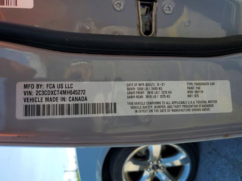 2021 Dodge Charger მანქანა იყიდება აუქციონზე, vin: 2C3CDXCT4MH645272, აუქციონის ნომერი: 61340986