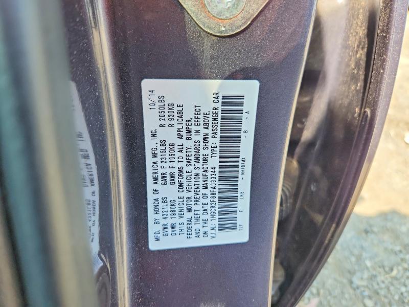 2015 Honda Accord მანქანა იყიდება აუქციონზე, vin: 1HGCR2F88FA033344, აუქციონის ნომერი: 60955756