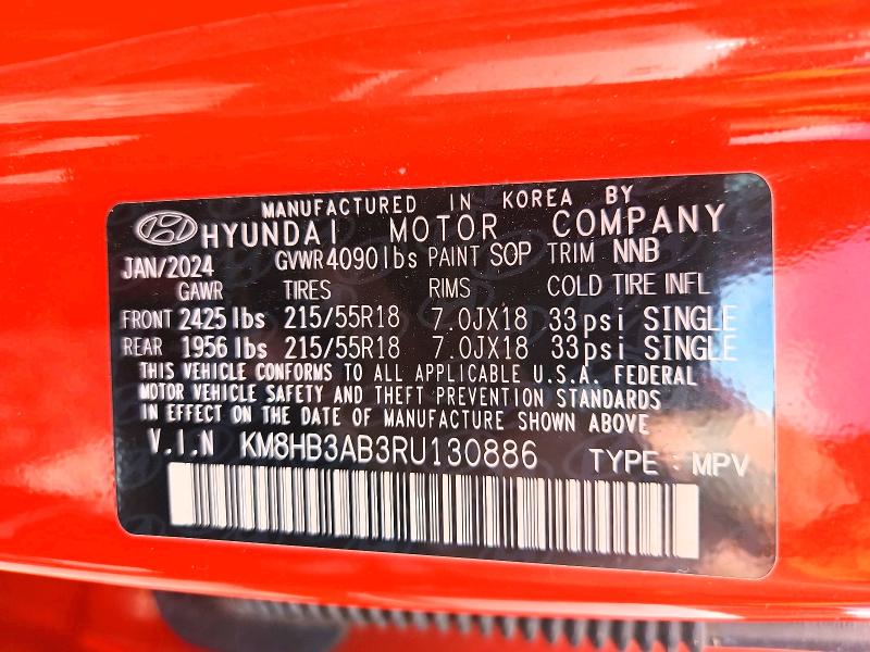 Aukcja sprzedaży 2024 Hyundai Kona, vin: KM8HB3AB3RU130886, numer aukcji: 62411916