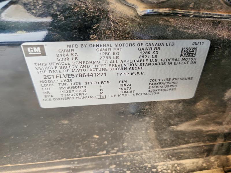 Aukcja sprzedaży 2011 Gmc Terrain, vin: 2CTFLVE57B6441271, numer aukcji: 62801236