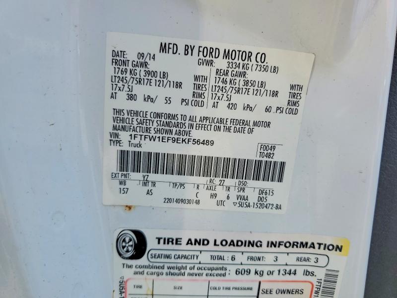 Aukcja sprzedaży 2014 Ford F150, vin: 1FTFW1EF9EKF56489, numer aukcji: 59404186