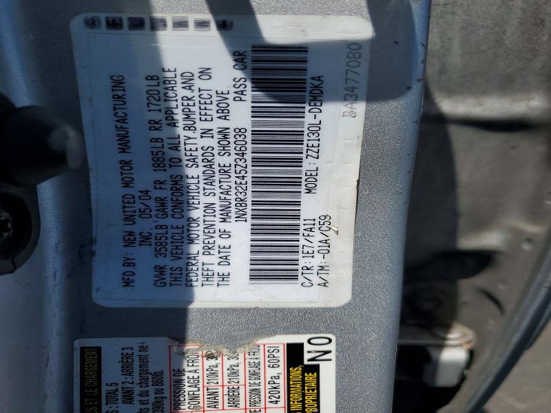 Aukcja sprzedaży 2005 Toyota Corolla, vin: 1NXBR32E45Z346038, numer aukcji: 62127956