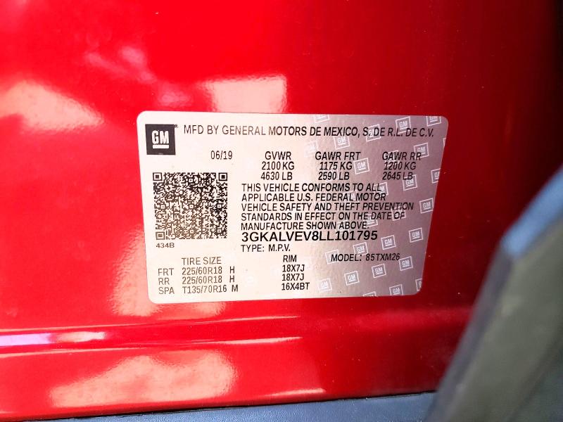 Aukcja sprzedaży 2020 Gmc Terrain, vin: 3GKALVEV8LL101795, numer aukcji: 60875676