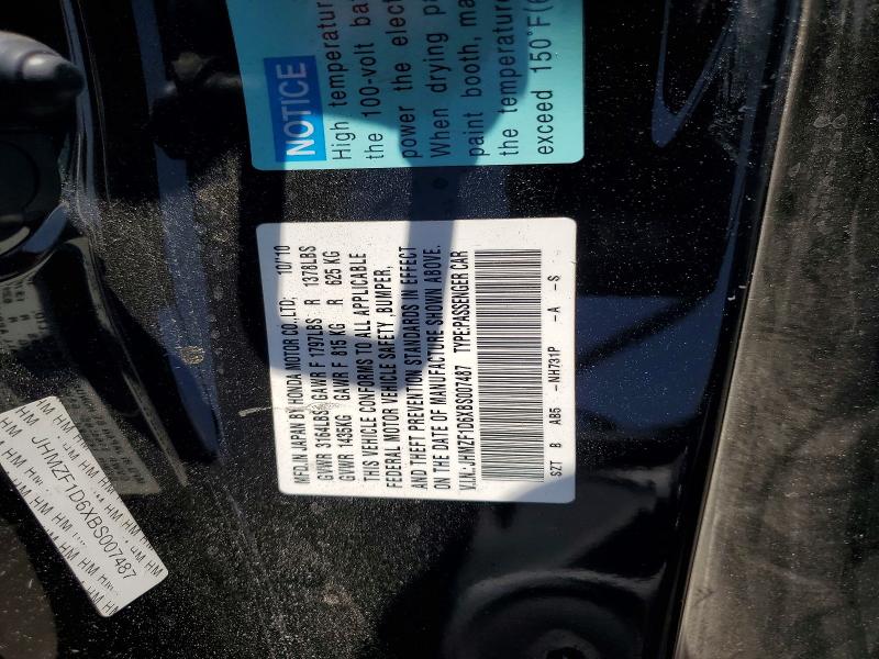 Aukcja sprzedaży 2011 Honda Cr-z, vin: JHMZF1D6XBS007487, numer aukcji: 60805476