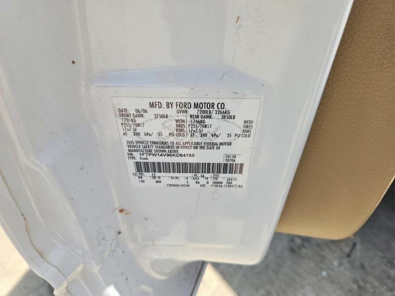 2006 Ford F150 მანქანა იყიდება აუქციონზე, vin: 1FTPW14V96KD84785, აუქციონის ნომერი: 61858466