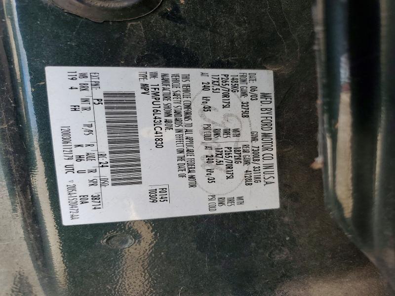 2003 Ford Expedition მანქანა იყიდება აუქციონზე, vin: 1FMPU16L43LC41830, აუქციონის ნომერი: 58897296