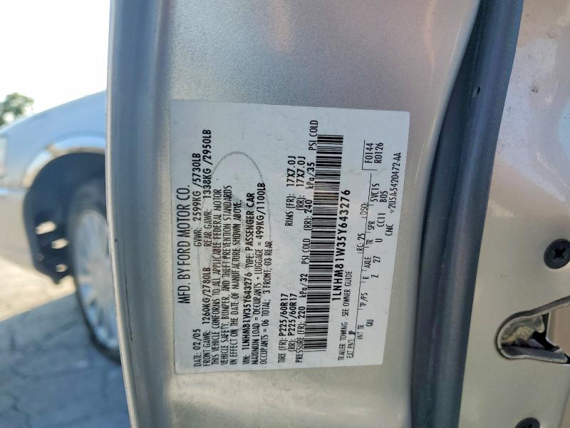 Aukcja sprzedaży 2005 Lincoln Town Car, vin: 1LNHM81W35Y643276, numer aukcji: 63106716