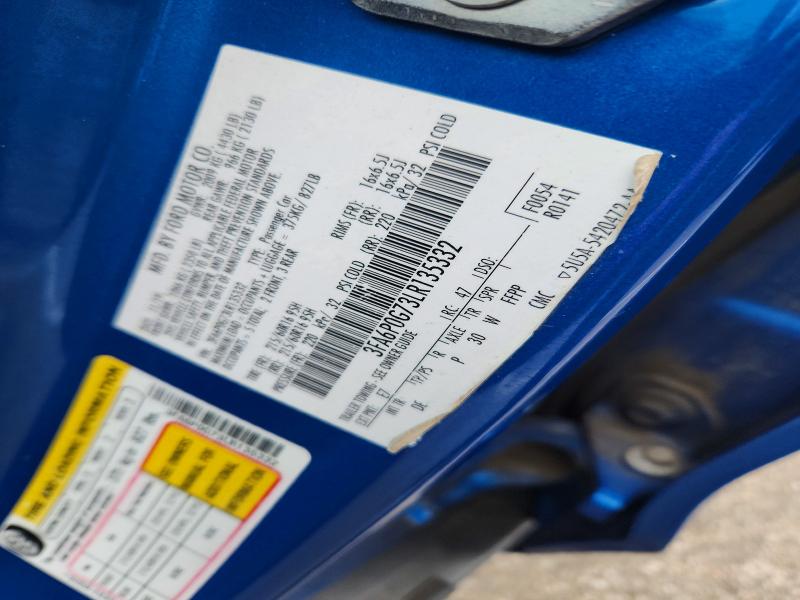 Продажа на аукционе авто 2020 Ford Fusion, vin: 3FA6P0G73LR135332, номер лота: 61767926