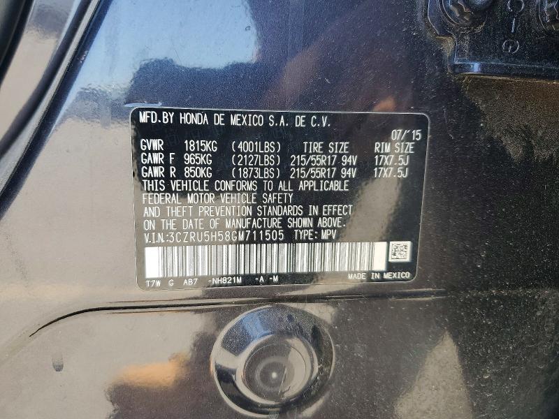 60083806 :رقم المزاد ، 3CZRU5H58GM711505 vin ، 2016 Honda Hr-v مزاد بيع