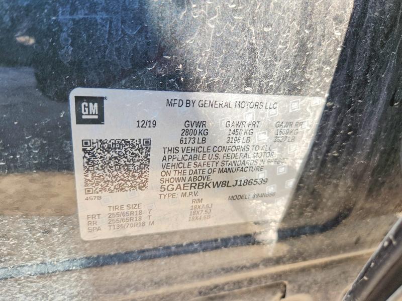 2020 Buick Enclave მანქანა იყიდება აუქციონზე, vin: 5GAERBKW8LJ186539, აუქციონის ნომერი: 63153206