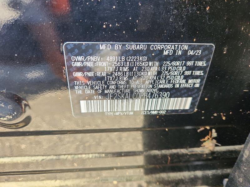 Продаж на аукціоні авто 2023 Subaru Forester, vin: JF2SKALC0PH476390, номер лоту: 62324896
