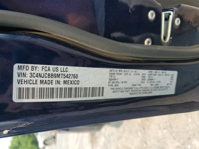 Продаж на аукціоні авто 2021 Jeep Compass, vin: 3C4NJCBB9MT542760, номер лоту: 61123866