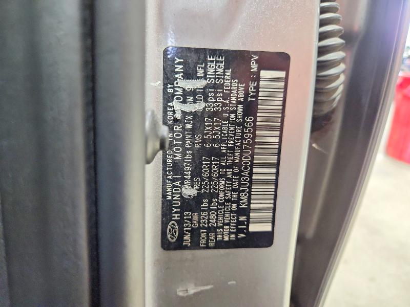 61513666 :رقم المزاد ، KM8JU3AC0DU759566 vin ، 2013 Hyundai Tucson مزاد بيع