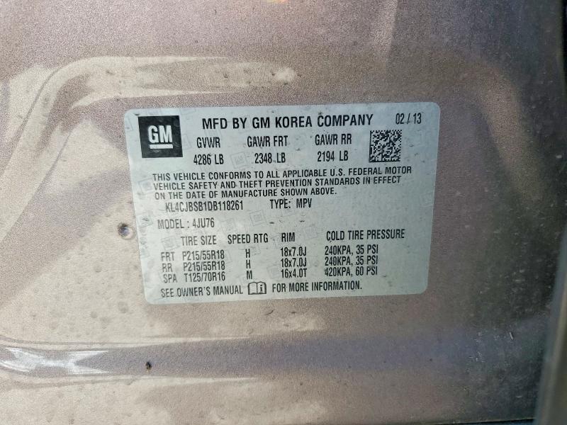 Продаж на аукціоні авто 2013 Buick Encore, vin: KL4CJBSB1DB118261, номер лоту: 60231826