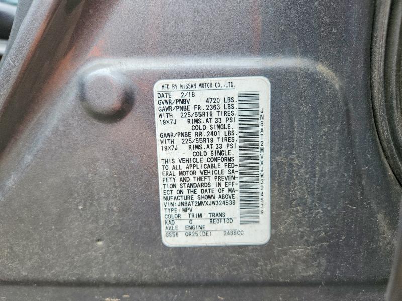 Продаж на аукціоні авто 2018 Nissan Rogue, vin: JN8AT2MVXJW324539, номер лоту: 61718096