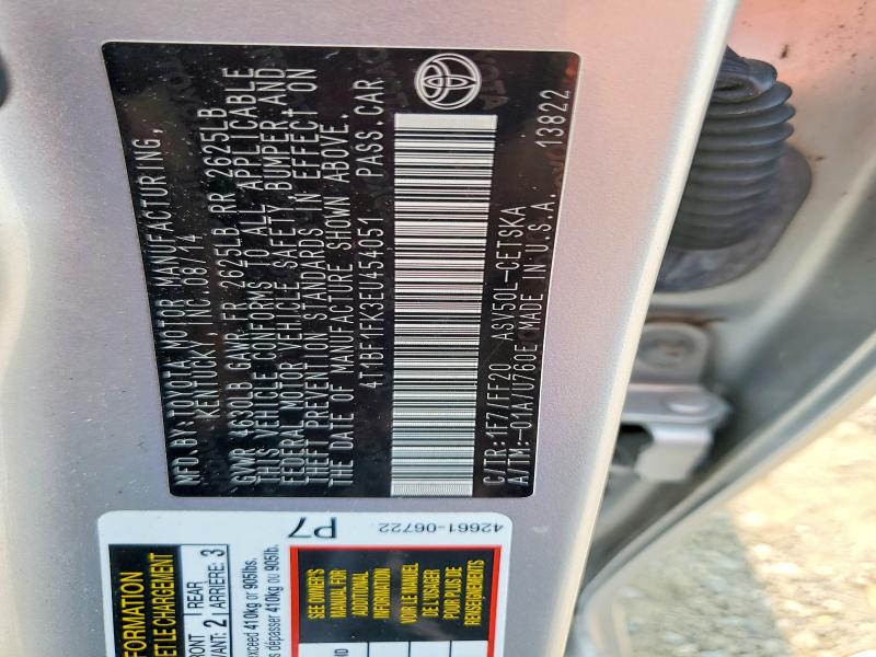 Продаж на аукціоні авто 2014 Toyota Camry, vin: 4T1BF1FK3EU454051, номер лоту: 61188926