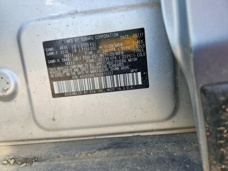 2017 Subaru Outback მანქანა იყიდება აუქციონზე, vin: 4S4BSANC7H3415057, აუქციონის ნომერი: 60578386
