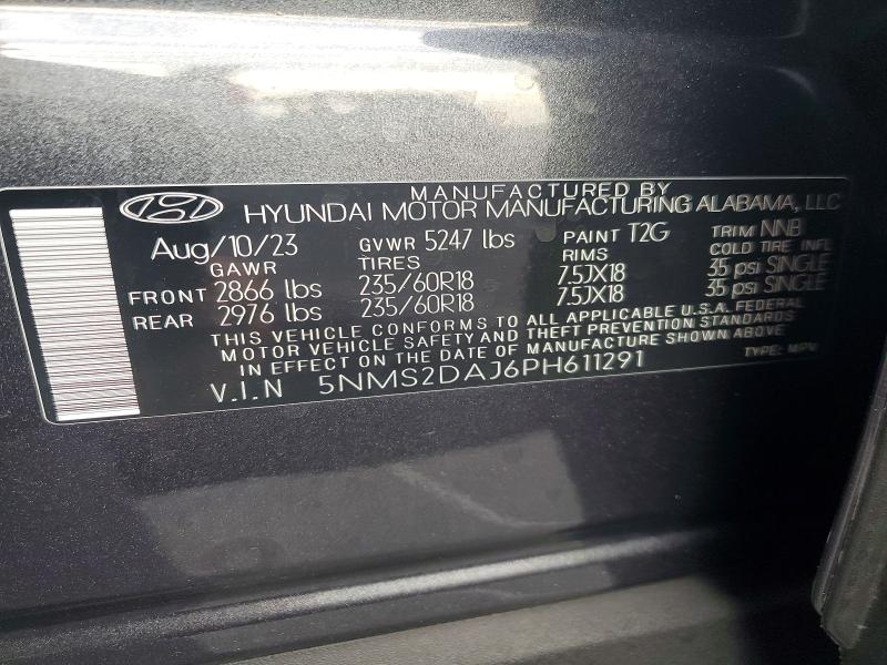 Продажа на аукционе авто 2023 Hyundai Santa Fe, vin: 5NMS2DAJ6PH611291, номер лота: 61937876