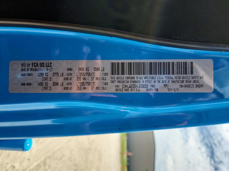 Продажа на аукционе авто 2017 Jeep Wrangler Unlimited, vin: 1C4HJWEG5HL633693, номер лота: 60024556