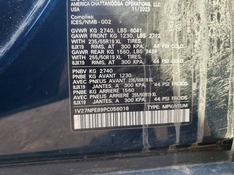 59610396 :رقم المزاد ، 1V27NPE89PC056016 vin ، 2023 Volkswagen Id.4 مزاد بيع