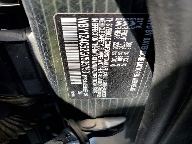 2016 Bmw I3 მანქანა იყიდება აუქციონზე, vin: WBY1Z4C52GV505753, აუქციონის ნომერი: 61161086