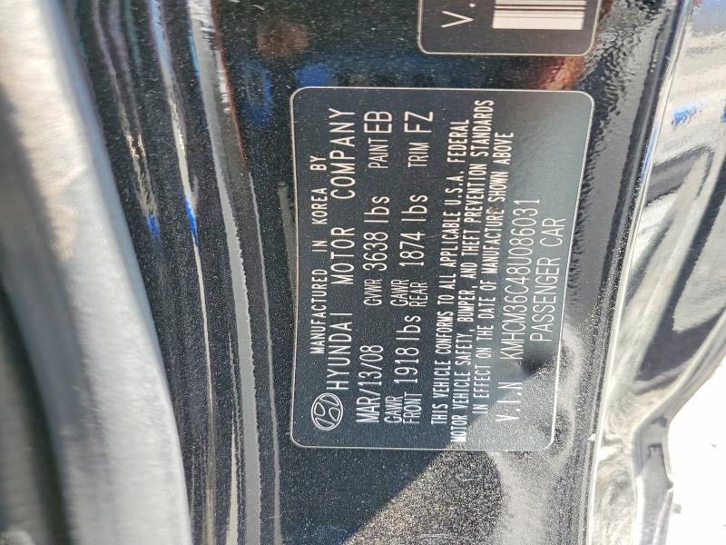 Продаж на аукціоні авто 2008 Hyundai Accent, vin: KMHCM36C48U086031, номер лоту: 62098146
