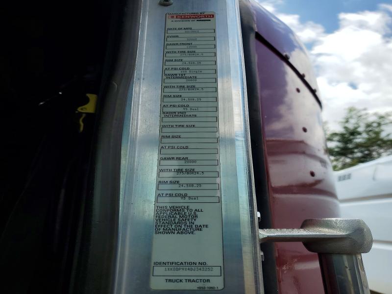 Aukcja sprzedaży 2013 Kenworth T800, vin: 1XKDDP9X4DJ343252, numer aukcji: 59316896