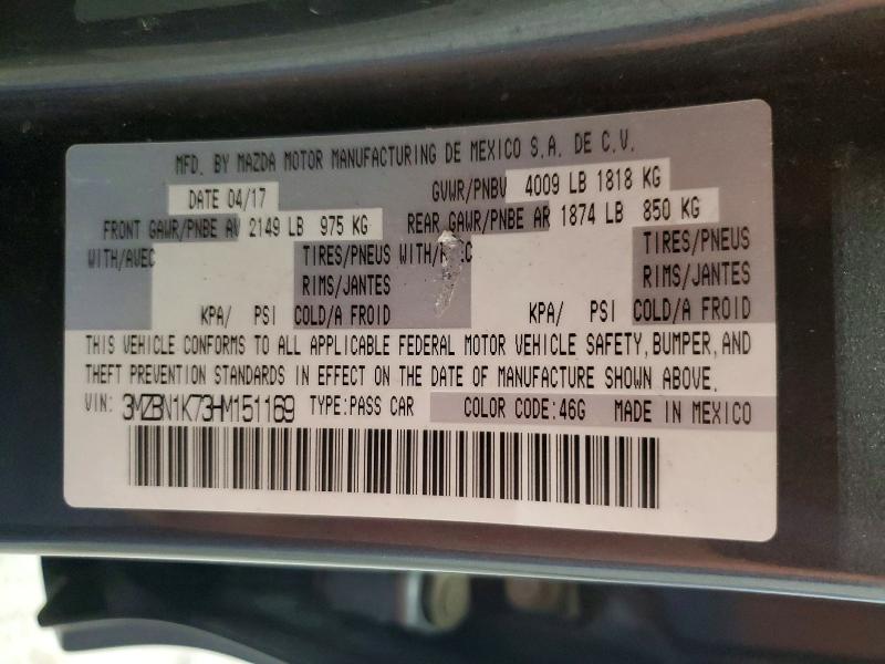 Продаж на аукціоні авто 2017 Mazda 3, vin: 3MZBN1K73HM151169, номер лоту: 61145546