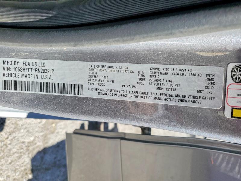 Продаж на аукціоні авто 2024 Ram 1500, vin: 1C6SRFFT1RN203912, номер лоту: 61892486