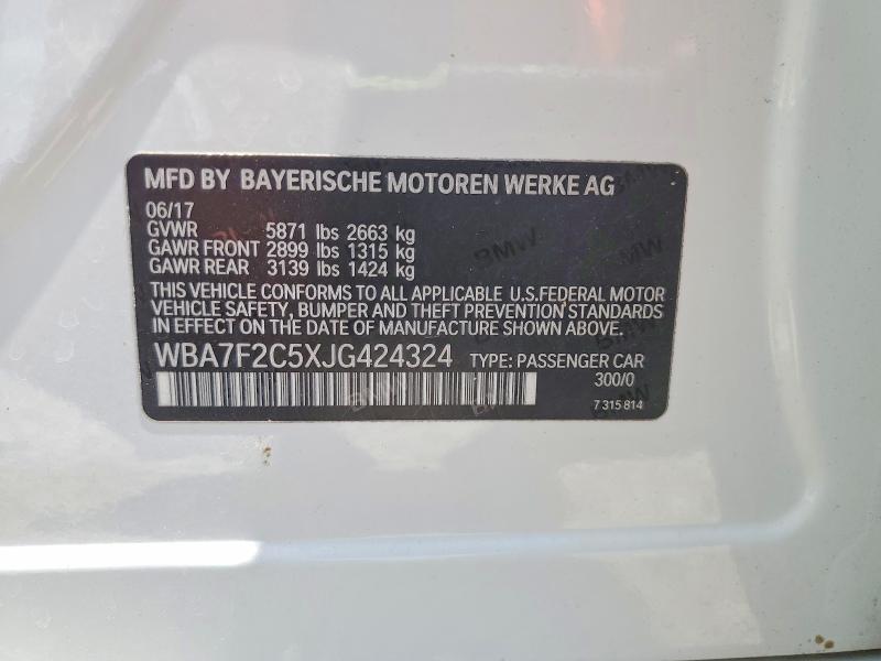Aukcja sprzedaży 2018 Bmw 750, vin: WBA7F2C5XJG424324, numer aukcji: 59785656