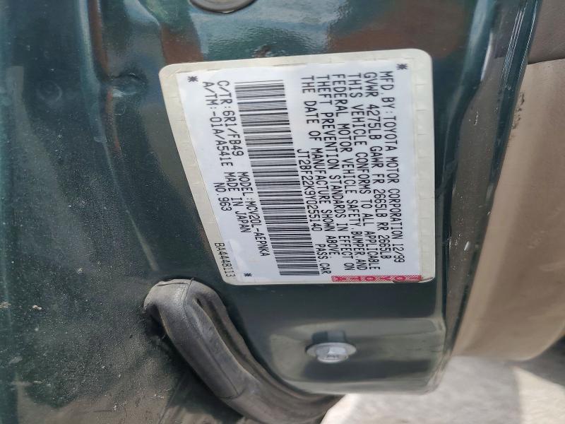 Продажа на аукционе авто 2000 Toyota Camry, vin: JT2BF22K9Y0255140, номер лота: 60879836