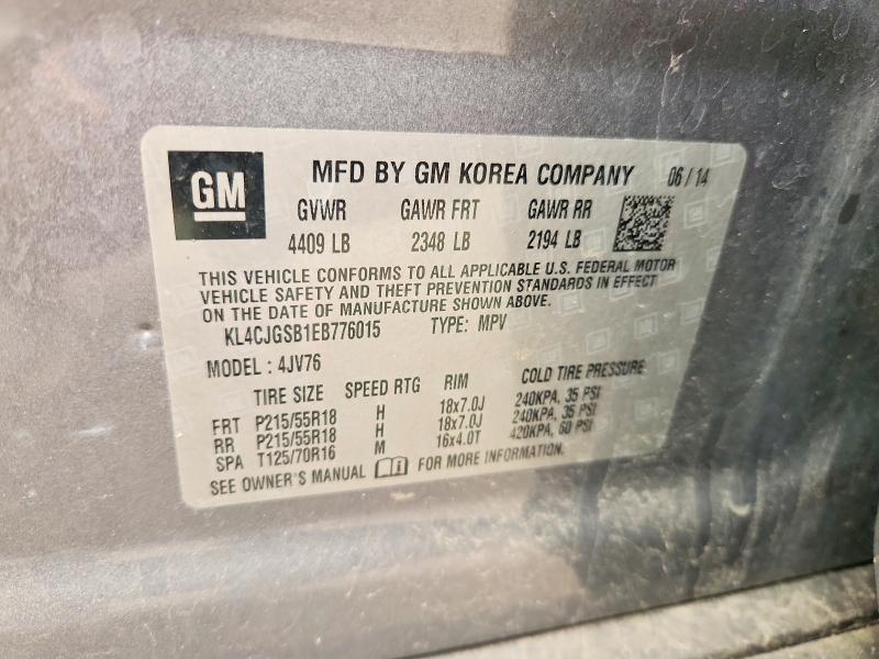 Продажа на аукционе авто 2014 Buick Encore, vin: KL4CJGSB1EB776015, номер лота: 59990476