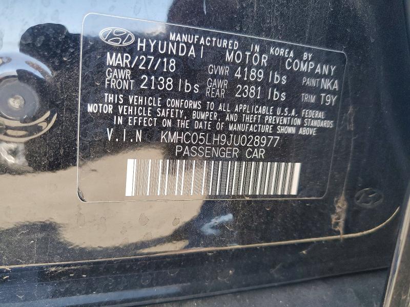 Продаж на аукціоні авто 2018 Hyundai Ioniq, vin: KMHC05LH9JU028977, номер лоту: 59746686