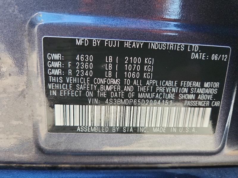 Продажа на аукционе авто 2013 Subaru Legacy, vin: 4S3BMDP65D2004151, номер лота: 60696896