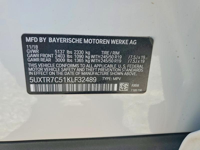Aukcja sprzedaży 2019 Bmw X3, vin: 5UXTR7C51KLF32489, numer aukcji: 60208476