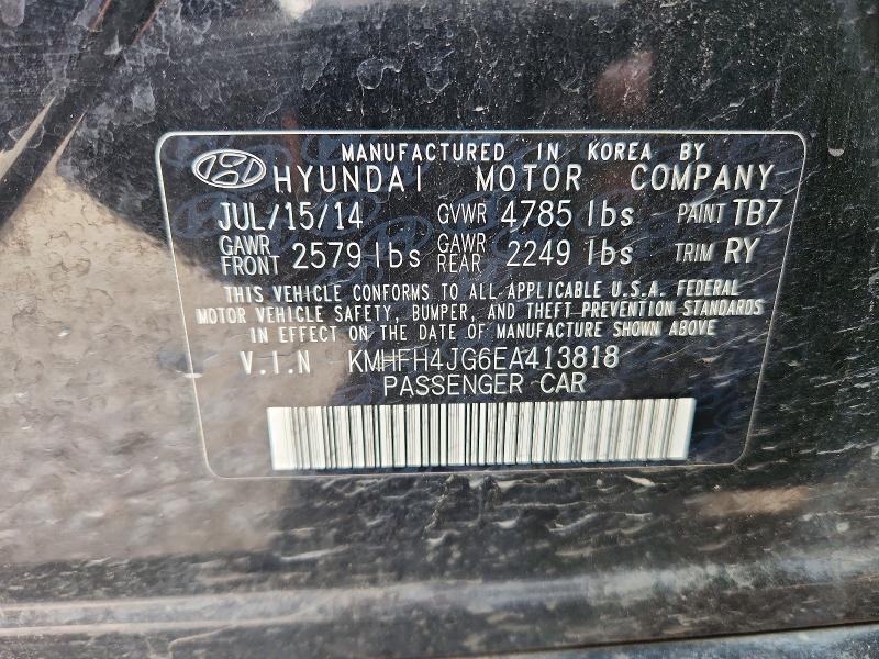 Продажа на аукционе авто 2014 Hyundai Azera, vin: KMHFH4JG6EA413818, номер лота: 62617006