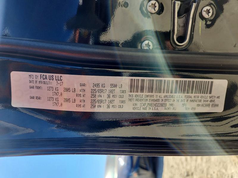 Aukcja sprzedaży 2017 Jeep Cherokee, vin: 1C4PJMAB1HD228659, numer aukcji: 61961076