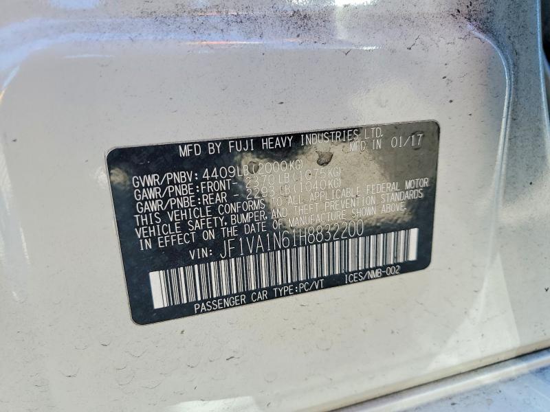60412896 :رقم المزاد ، JF1VA1N61H8832200 vin ، 2017 Subaru Wrx مزاد بيع