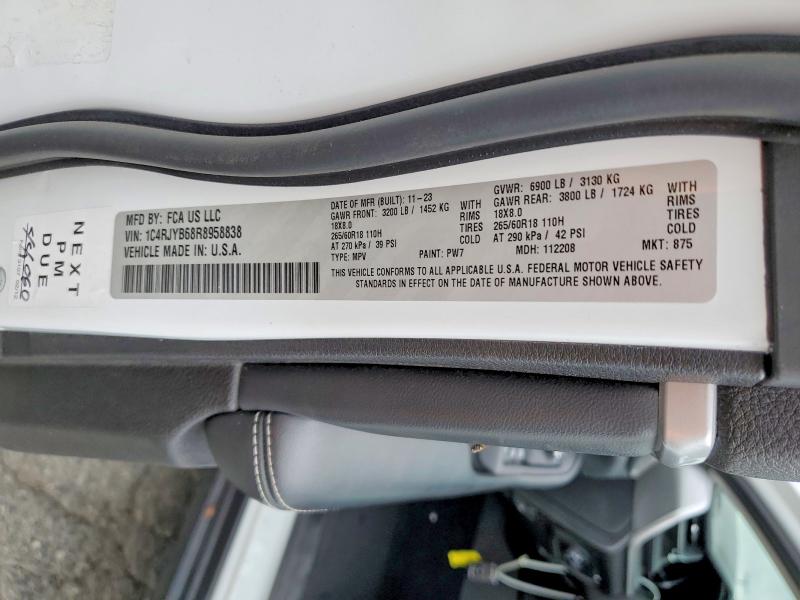 Aukcja sprzedaży 2024 Jeep Grand Cherokee, vin: 1C4RJYB68R8958838, numer aukcji: 61865656