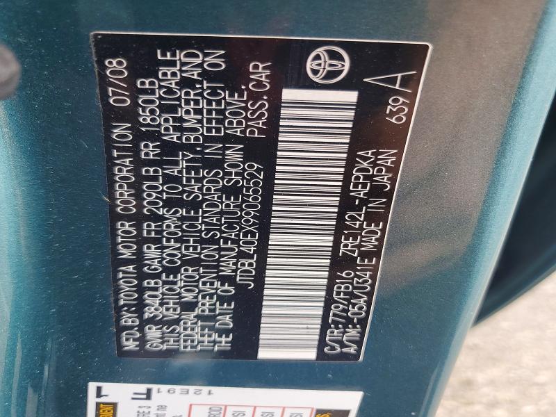 61445676 :رقم المزاد ، JTDBL40EX99065529 vin ، 2009 Toyota Corolla مزاد بيع