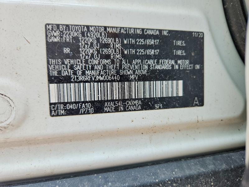 Aukcja sprzedaży 2021 Toyota Rav4 Hybrid, vin: 2T3R6RFV3MW006440, numer aukcji: 63118206