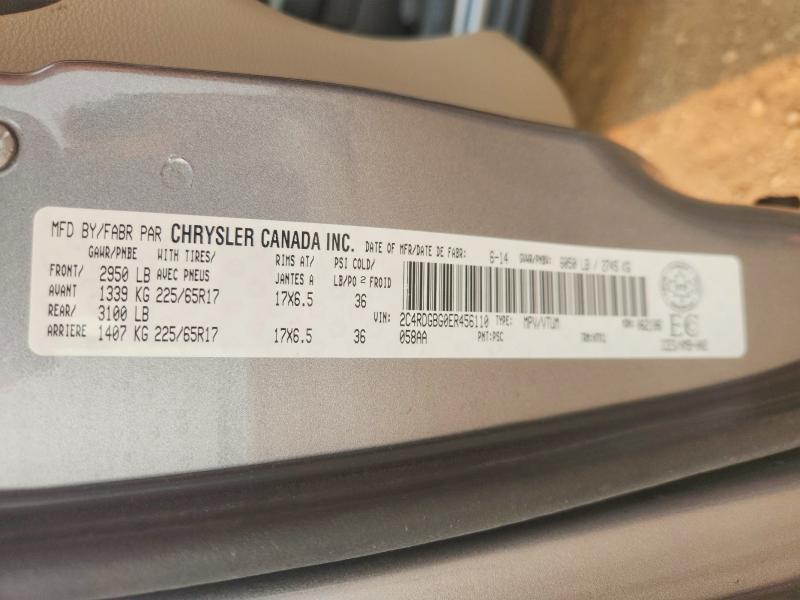 60494526 :رقم المزاد ، 2C4RDGBG0ER456110 vin ، 2014 Dodge Grand Caravan مزاد بيع