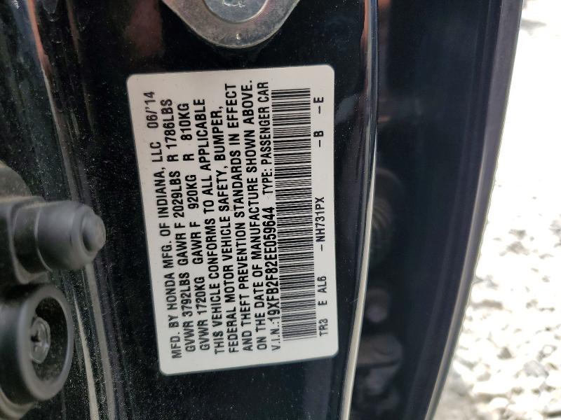 Aukcja sprzedaży 2014 Honda Civic, vin: 19XFB2F82EE059644, numer aukcji: 60184736