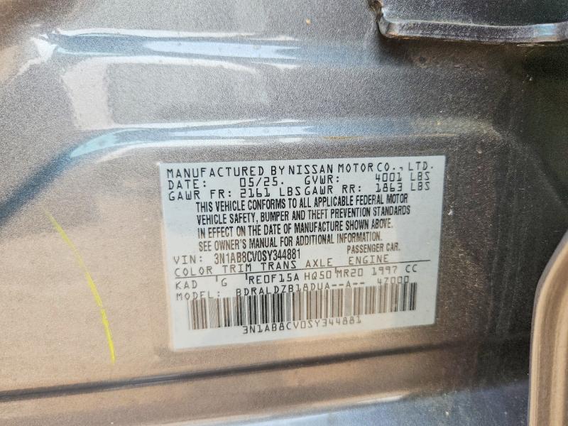 Продаж на аукціоні авто 2025 Nissan Sentra, vin: 3N1AB8CV0SY344881, номер лоту: 61180086