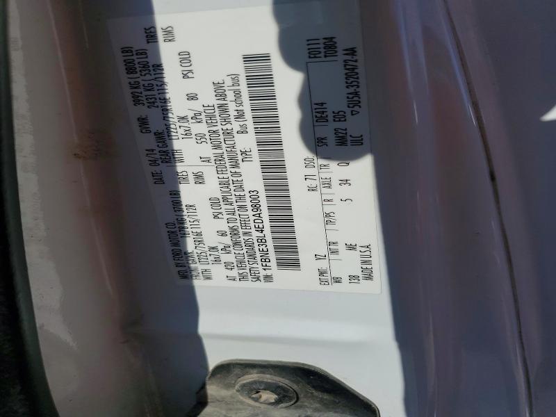 62958896 :رقم المزاد ، 1FBNE3BL4EDA98003 vin ، 2014 Ford Econoline مزاد بيع