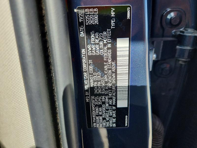 59155096 :رقم المزاد ، YV4102DK4M1759730 vin ، 2021 Volvo Xc60 مزاد بيع