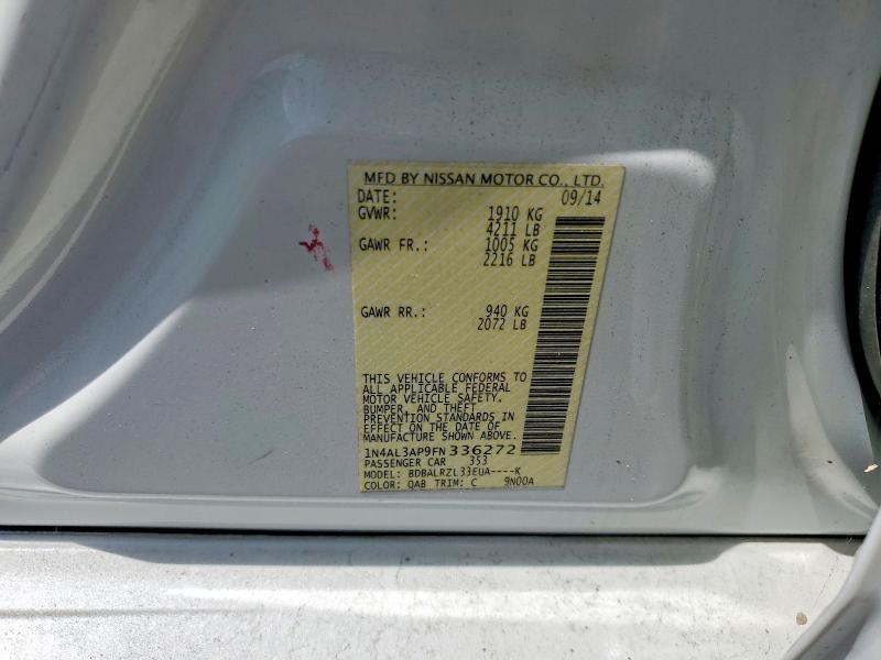 Продаж на аукціоні авто 2015 Nissan Altima, vin: 1N4AL3AP9FN336272, номер лоту: 60810956