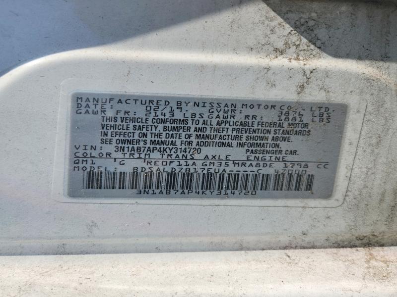 Auction sale of the 2019 Nissan Sentra, vin: 3N1AB7AP4KY314720, lot number: 60512056