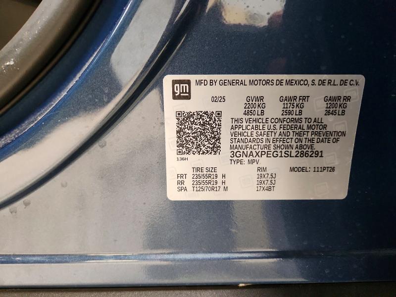 Продажа на аукционе авто 2025 Chevrolet Equinox, vin: 3GNAXPEG1SL286291, номер лота: 63012136